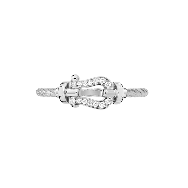Force 10 Small White Gold and Diamond Pav&eacute; Ring