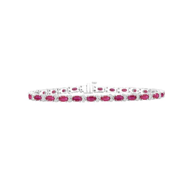 Ruby and Diamond Line Bracelet