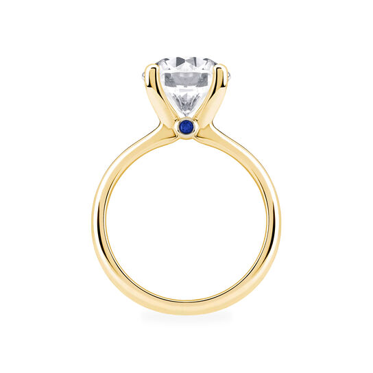 Round Diamond Solitaire Engagement Ring with Sapphire Accent image number 1