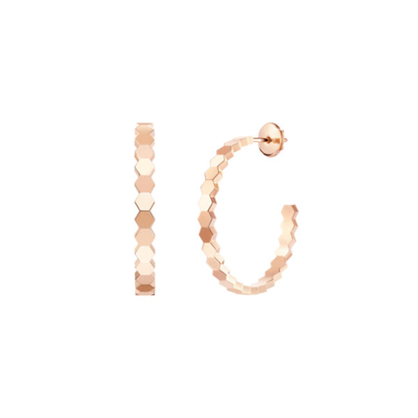 Bee De Chaumet Medium Rose Gold Hoop Earrings