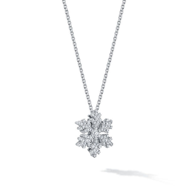 Pendentif flocon de neige en pavé de diamants