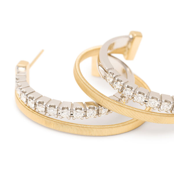 Boucles d'oreilles anneaux Masai en or jaune avec diamants