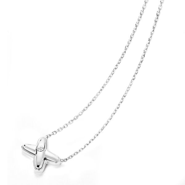 Pendentif Jeux De Liens en or blanc avec diamant