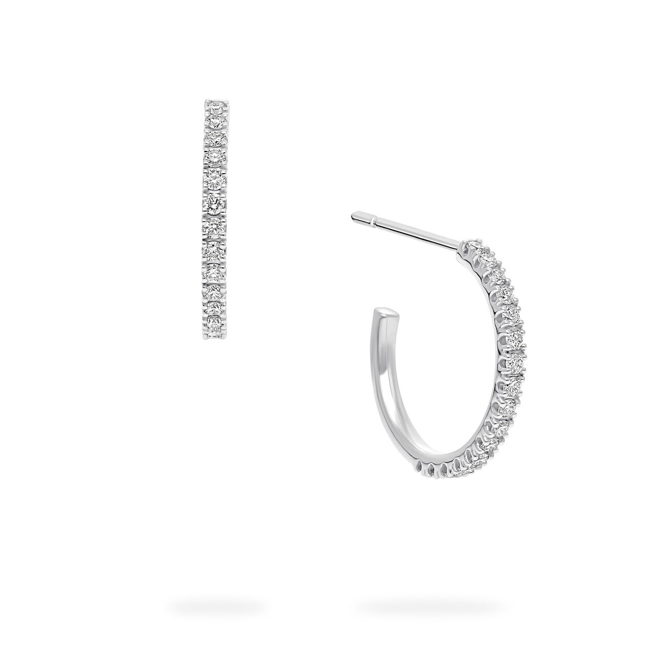 Birks Iconic Boucles d&rsquo;oreilles anneaux Ros&eacute;e du Matin en or blanc 15 mm image number 0