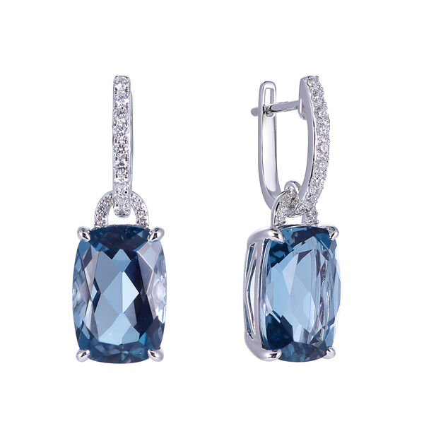 London Blue Topaz Earrings in White Gold