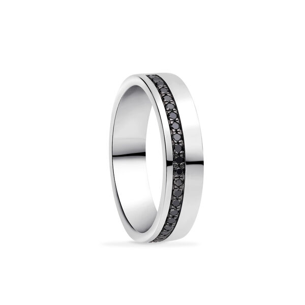 Bague pour homme en argent sterling avec diamants noirs