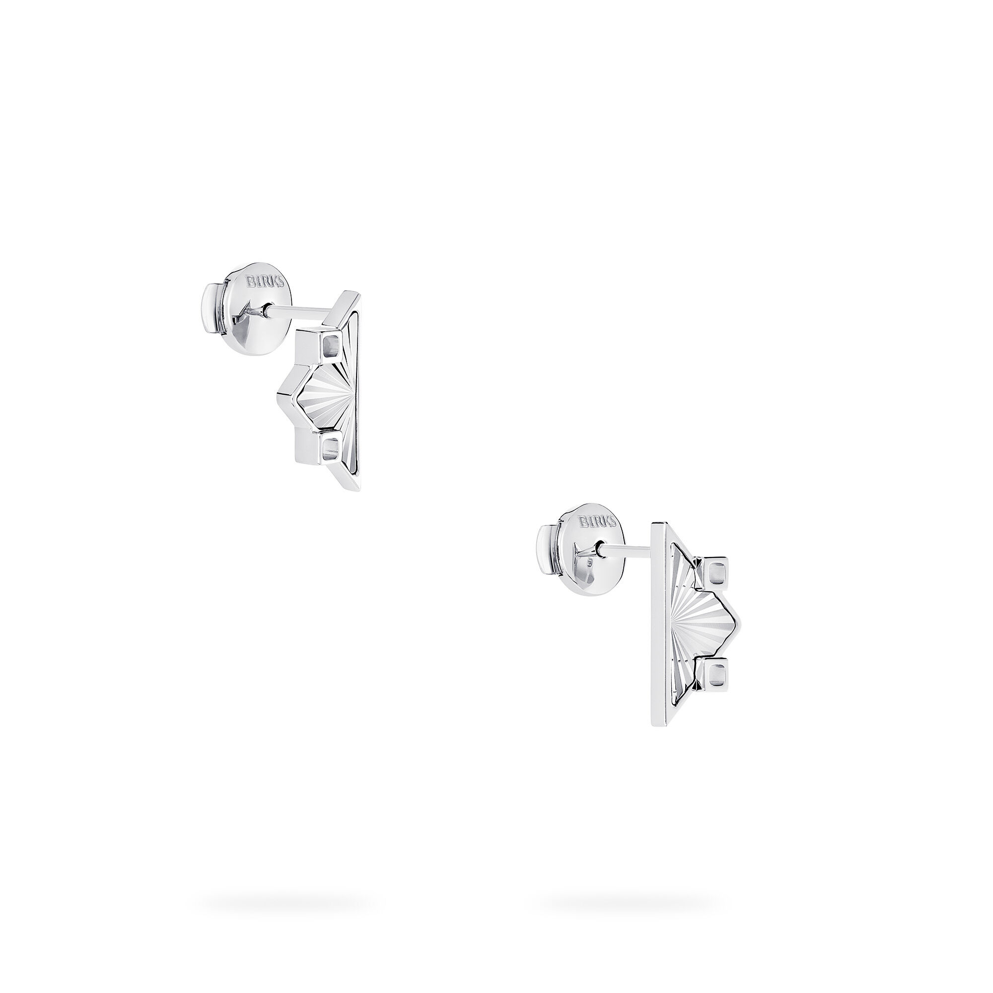 Guilloché Symmetric Sterling Silver Earrings