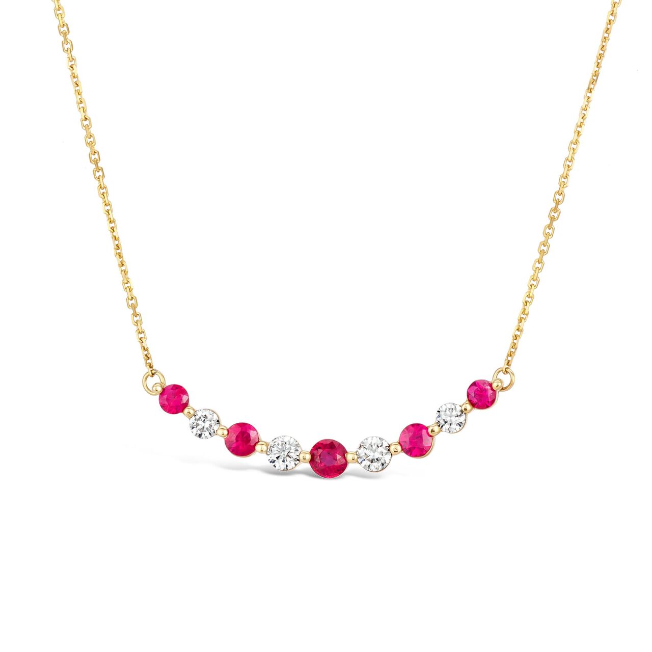 maison birks salon yellow gold ruby and diamond necklace n7390r18kt front image number 0