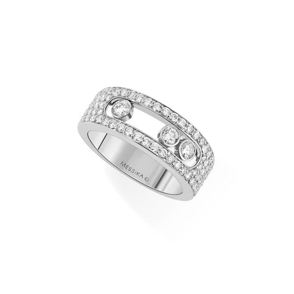 Move Joaillerie Small White Gold and Diamond Pavé Ring