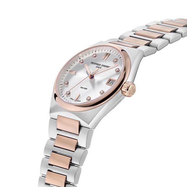 Highlife 31 mm quartz en acier inoxydable plaqué or rose et diamants