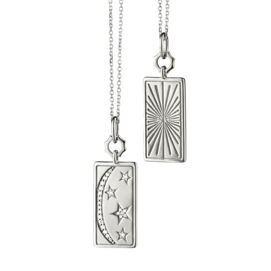 Monica Rich Kosann Silver Pendant with White Sapphires CH-41323 Front image number 0