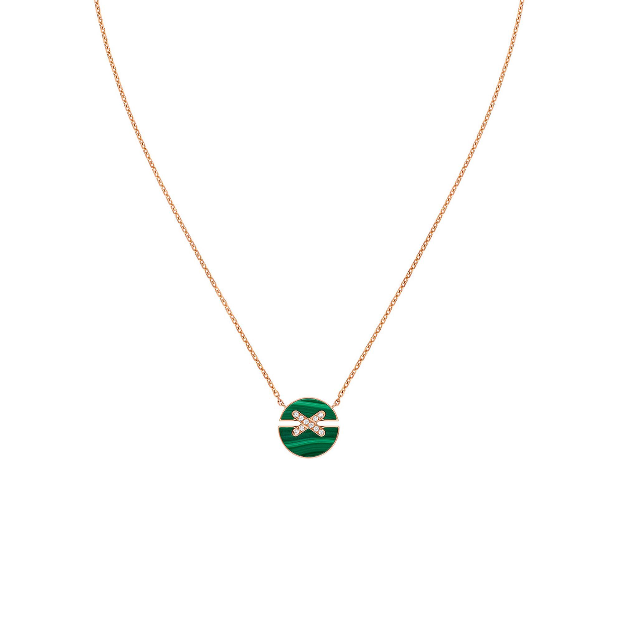 Jeux De Liens Harmony Small Rose Gold Malachite and Diamond