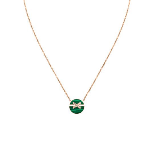 chaumet jeux de liens harmony small rose gold malachite diamond necklace 084427 front image number 0