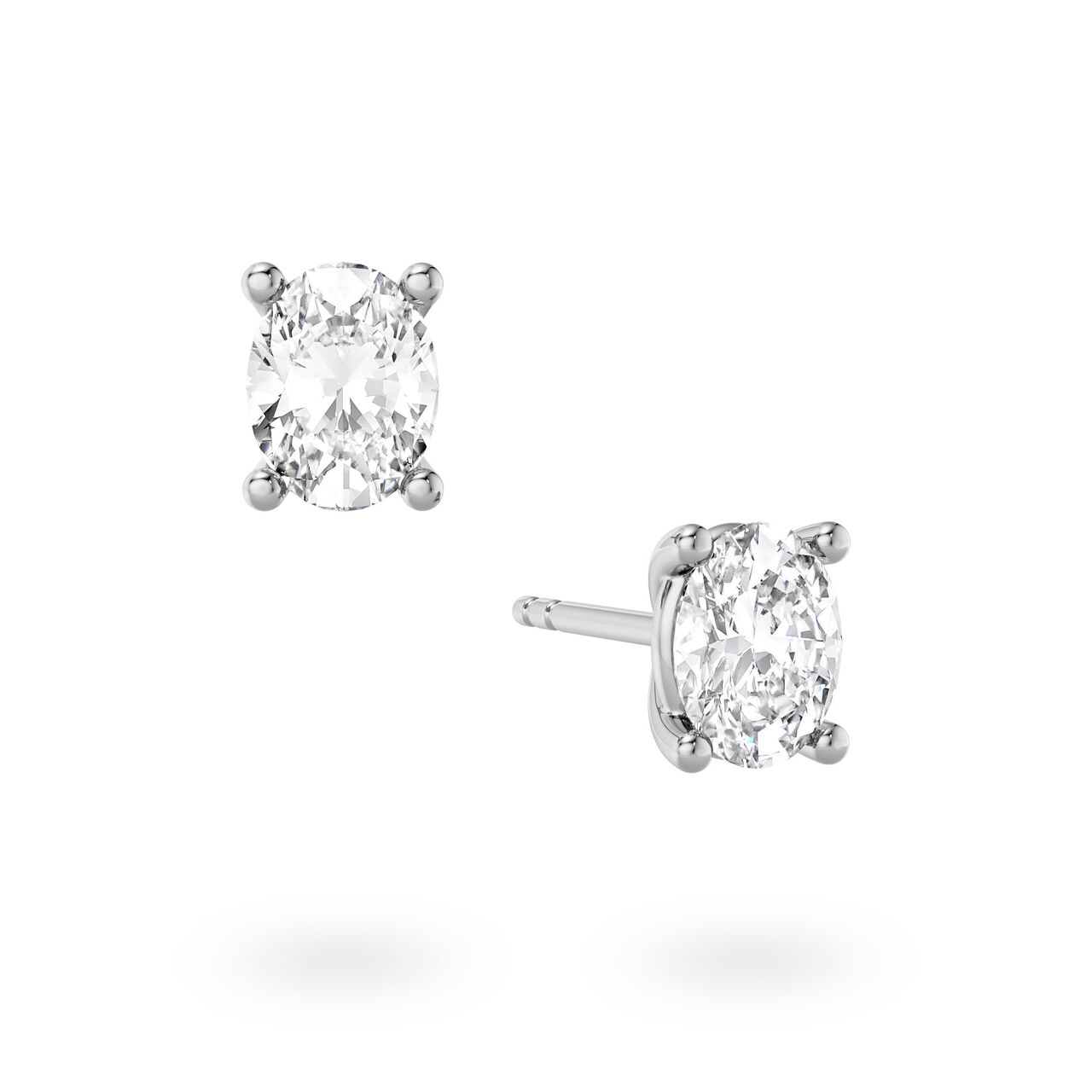 Birks Blue MD Boucles d'oreilles solitaires en diamant taille ovale image number 0