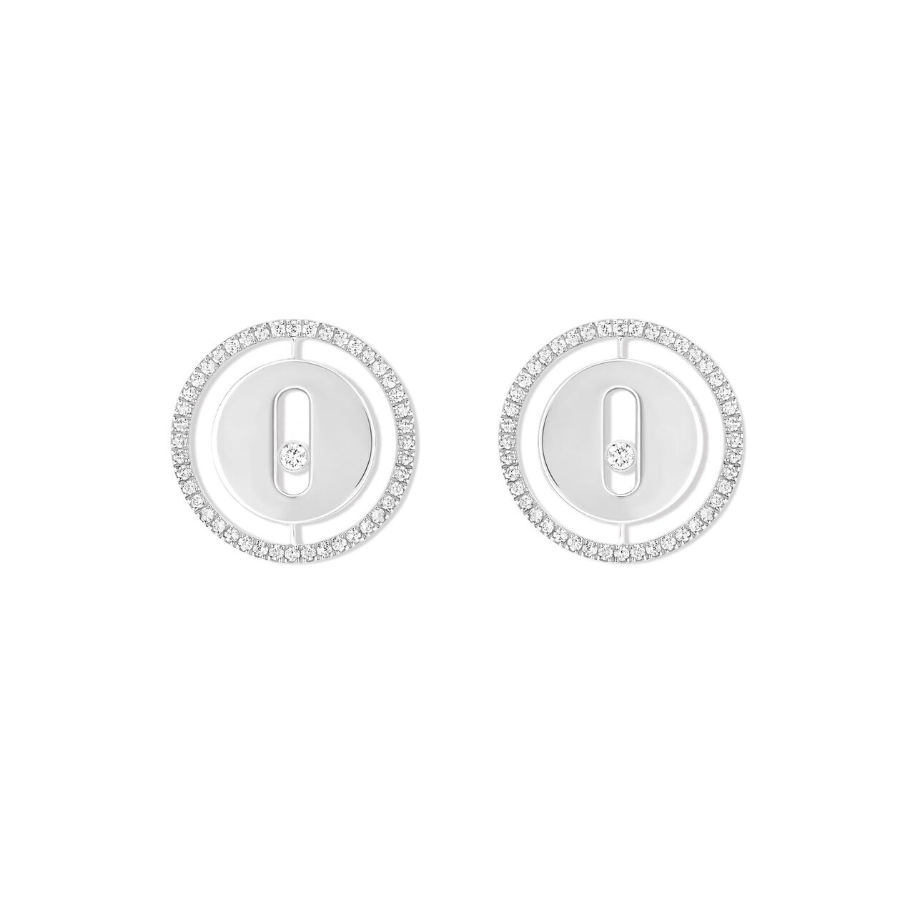 Lucky Move White Gold Diamond Stud Earrings image number 0