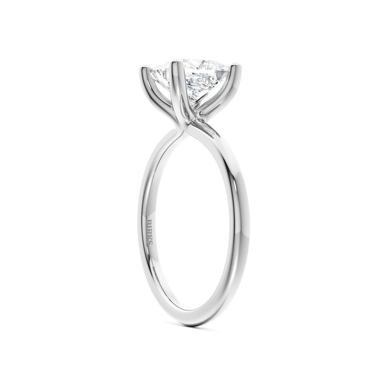 Birks Ros&eacute;e du Matin Princess-Cut Solitaire Diamond Engagement Ring in Platinum image number 1