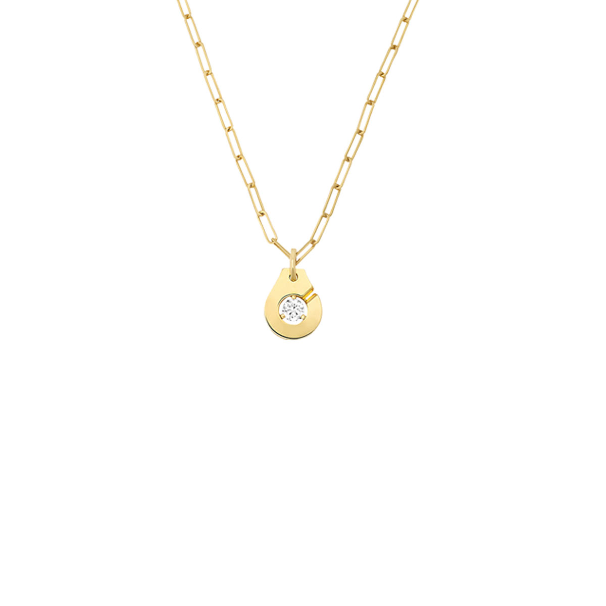 Menottes R10 Yellow Gold and Diamond Pendant