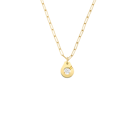 Dinh Van Menottes R10 Yellow Gold and Diamond Pendant 667511 Front image number 0