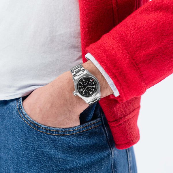 Khaki Field 38 mm automatique en acier inoxydable