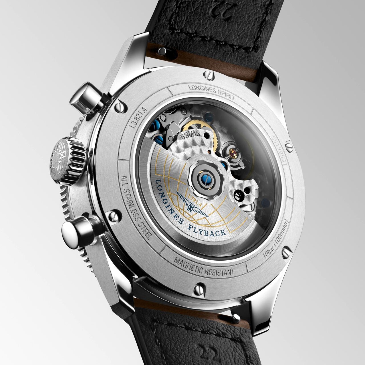 Longines Spirit Flyback Automatic Chronograph 42 mm Stainless Steel Back image number 4