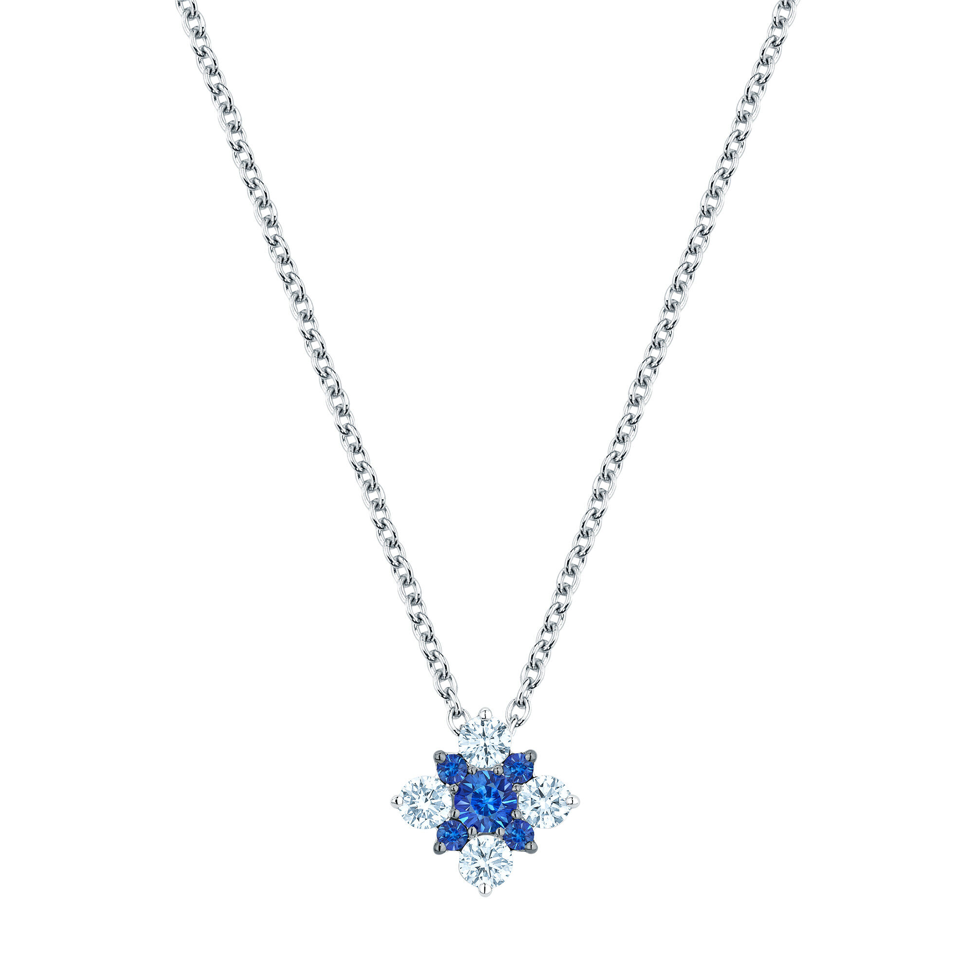 Square sapphire store necklace