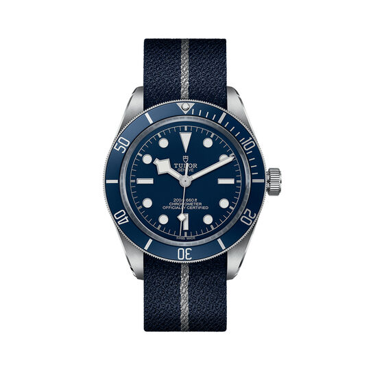 maison birks tudor black bay fifty eight 39 mm steel case blue fabric strap m79030b 0003 image number 0