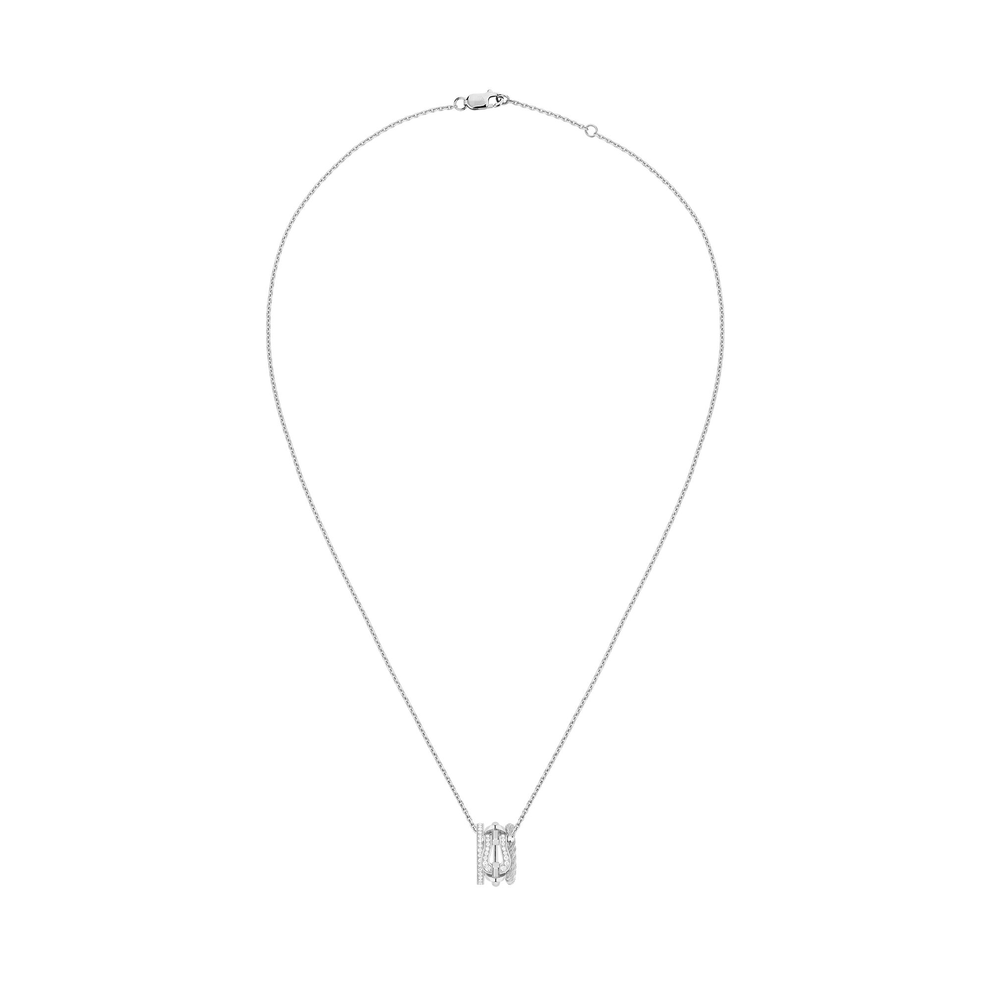 Force 10 Rise Small White Gold and Diamond Pavé Pendant
