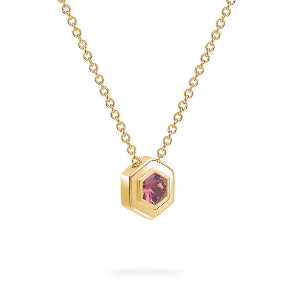 Yellow Gold Birthstone Pendant, Ruby