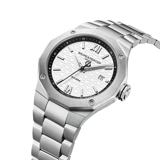 Men's Baume & Mercier Riviera Automatic 42 mm Stainless Steel Watch,  side view image number 2