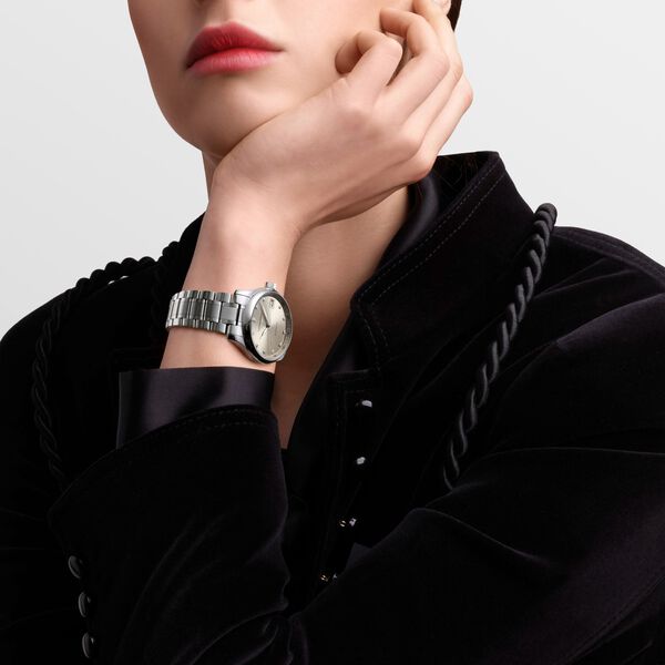 Master 34 mm automatique en acier inoxydable et diamants