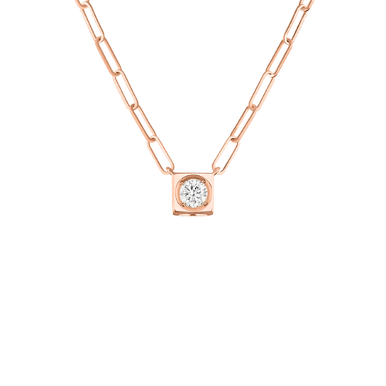 Dinh Van Le Cube Diamant Large Rose Gold and Diamond Necklace 608215 Front image number 0