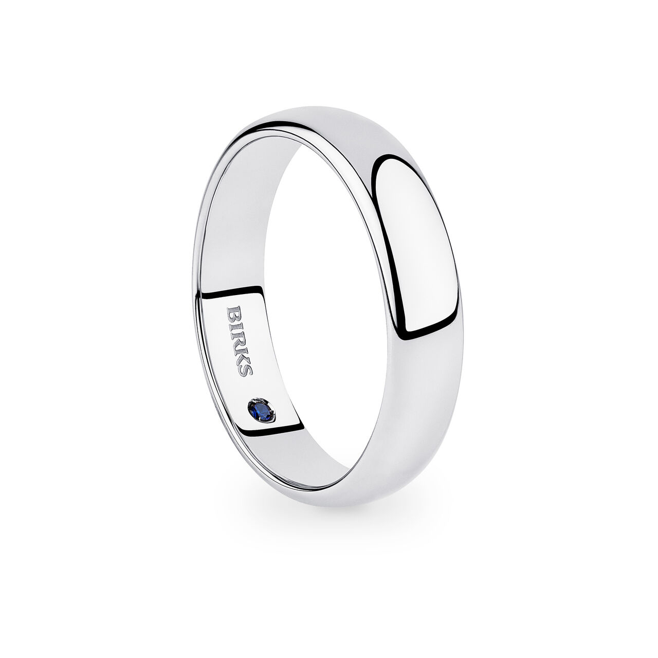 Birks Blue White Gold Wedding Band with Sapphire Accent, 5 mm image number 1