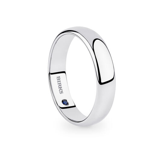 Birks Blue White Gold Wedding Band with Sapphire Accent, 5 mm image number 1