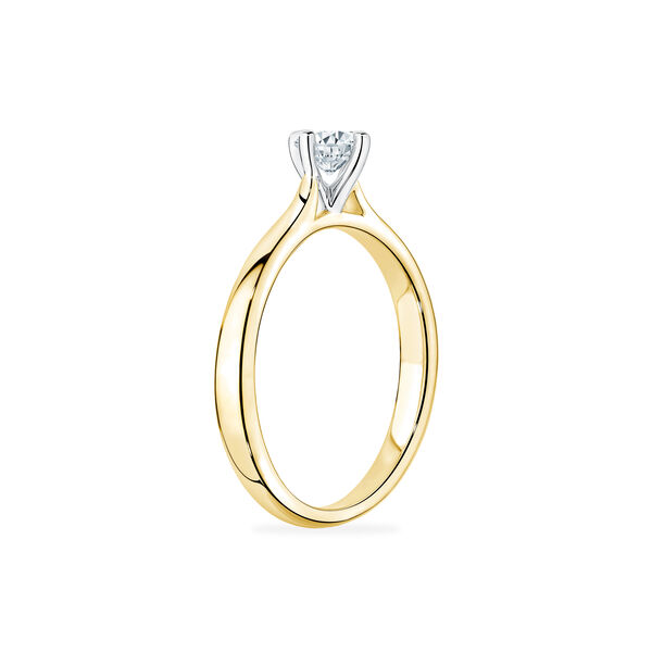Bague de fiançailles à diamant solitaire rond