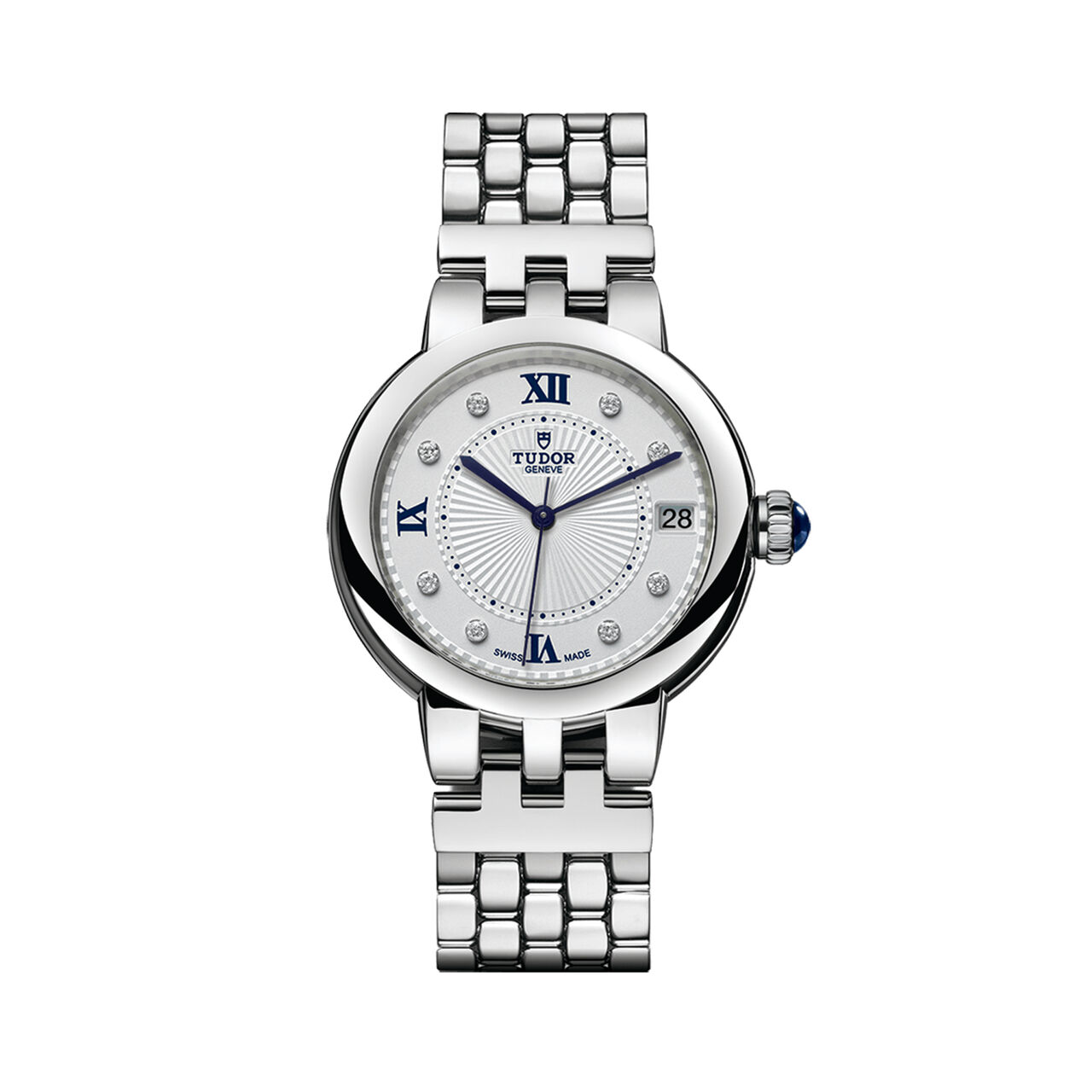 tudor clair de rose 34 mm steel case steel bracelet opaline diamond set dial m35800 0004 image number 0