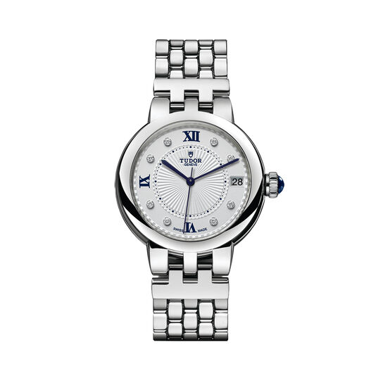 tudor clair de rose 34 mm steel case steel bracelet opaline diamond set dial m35800 0004 image number 0