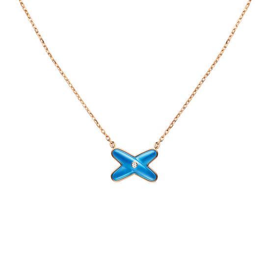 chaumet jeux de liens rose gold agate diamond necklace 085106 front image number 0