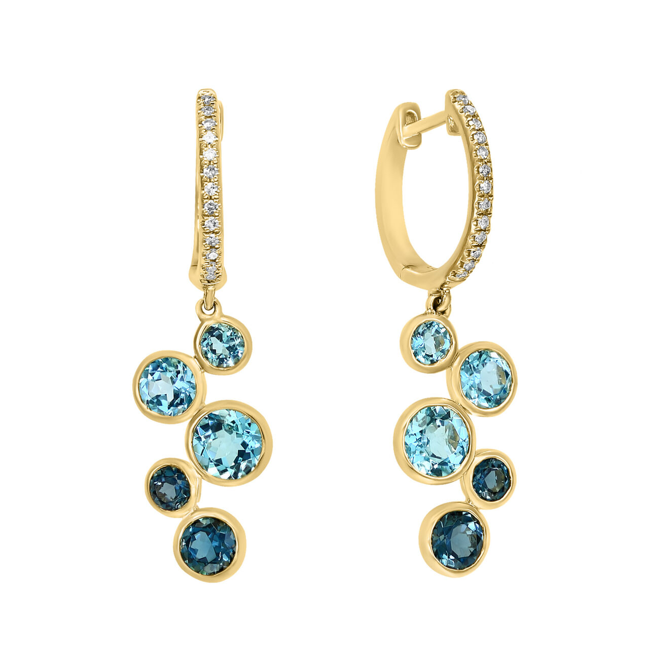 Maison Birks Salon London Blue Topaz and Swiss Blue Topaz Earrings with Diamond Accents EG04137BS Front image number 0