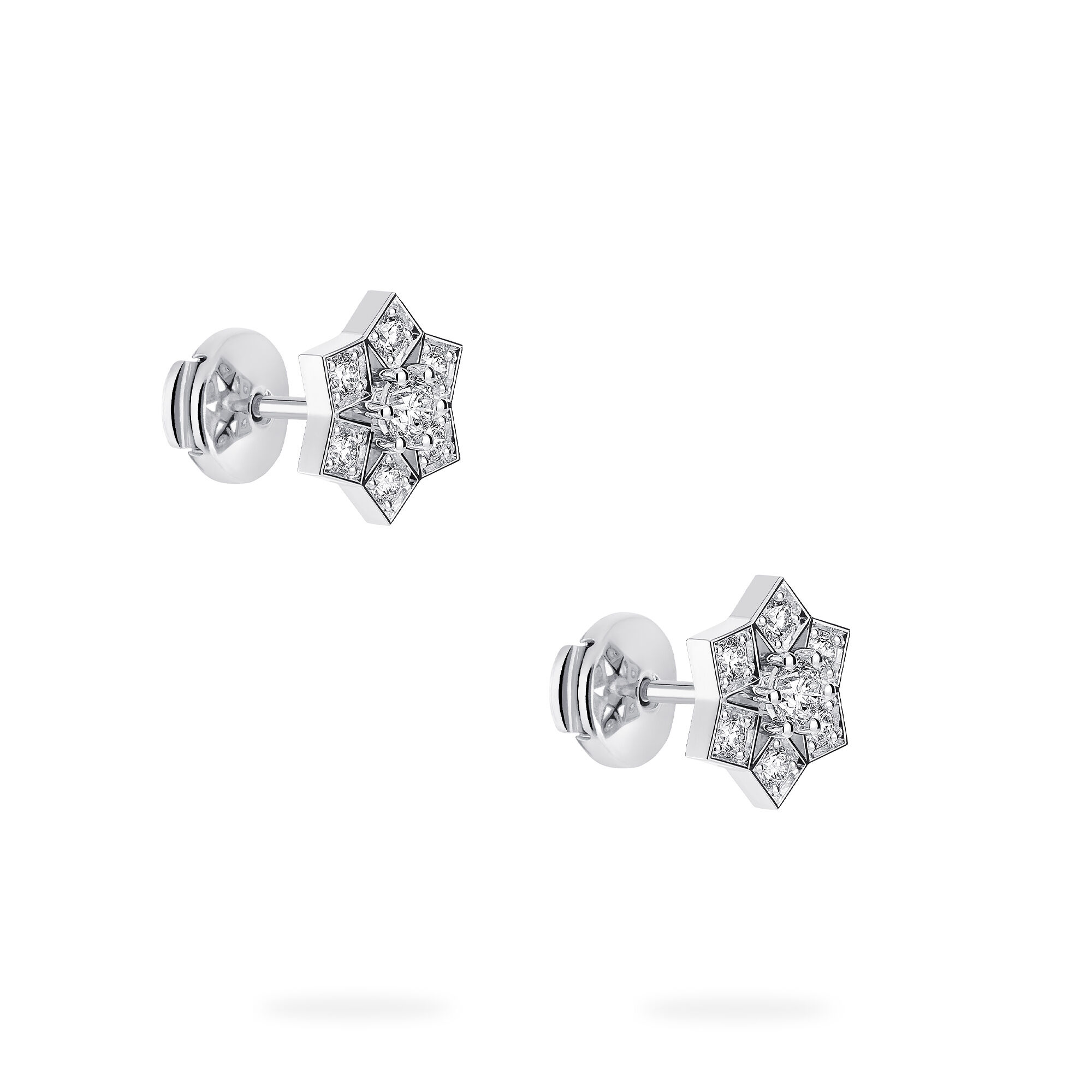 White Gold Stud Earrings, Medium