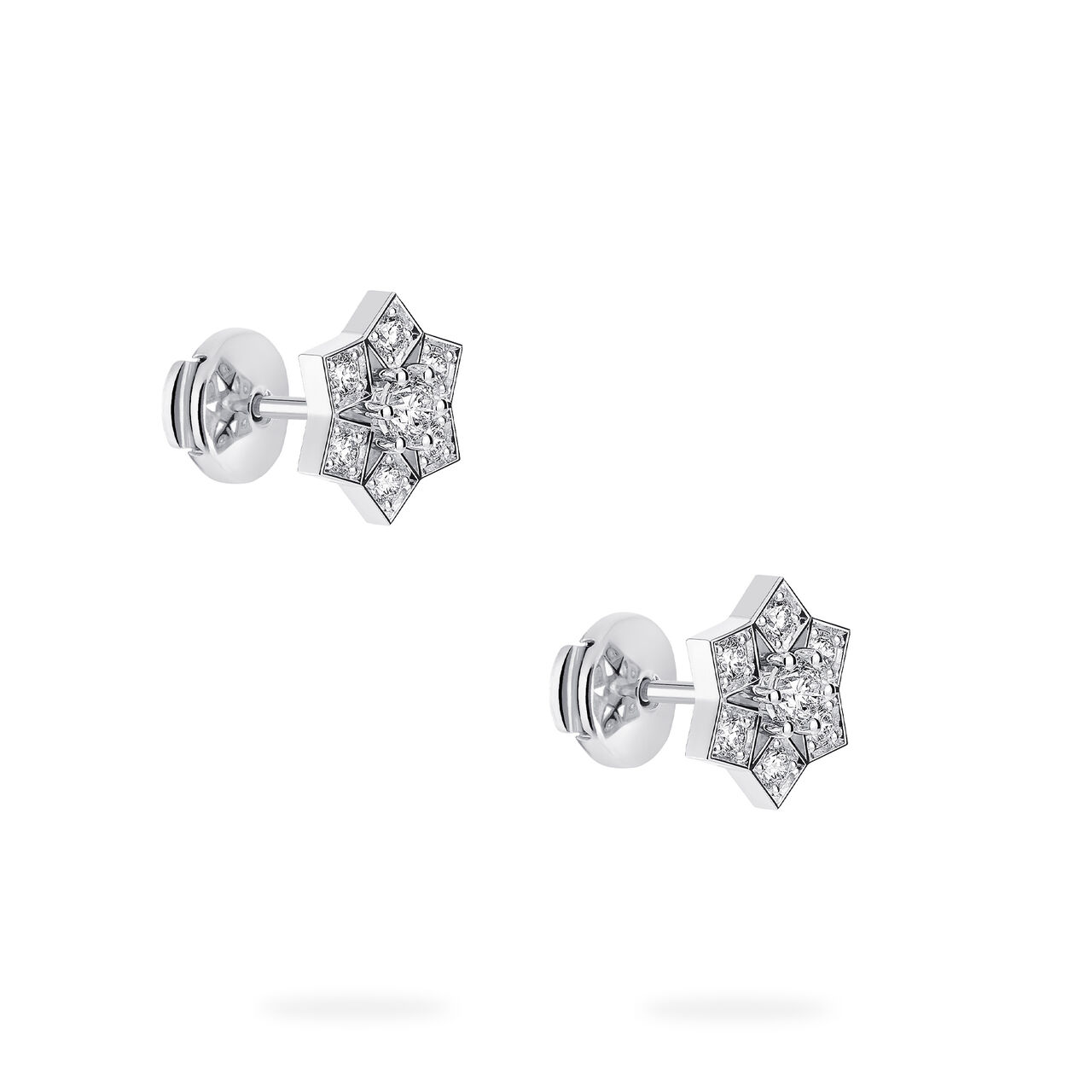 Birks Snowflake White Gold Stud Earrings, Medium Side image number 3