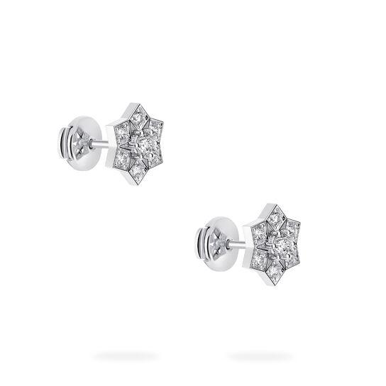 Birks Snowflake White Gold Stud Earrings, Medium Side image number 3