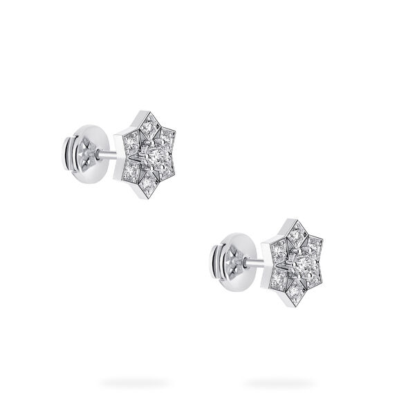 White Gold Stud Earrings, Medium