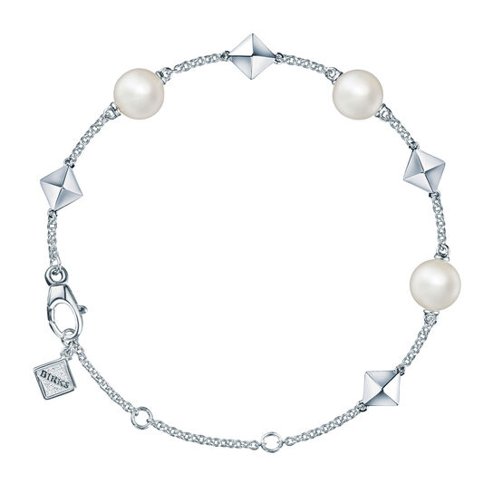 bijoux birks rock pearl freshwater pearl and stud silver bracelet image number 0