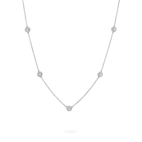 Birks Snowflake 5-Station White Gold Diamond Necklace image number 0