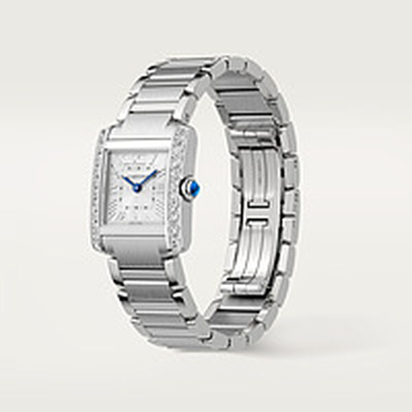 Tank Française Small Quartz 26 X 21 mm Stainless Steel and Diamond
