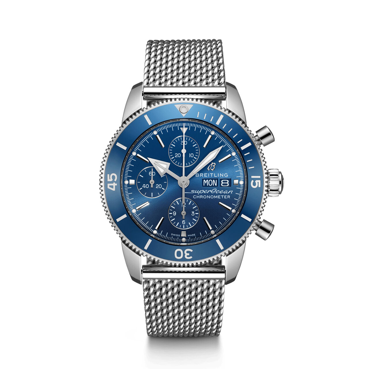 maison birks breitling superocean heritage chronograph 44 steel blue a13313161c1a1 image number 0