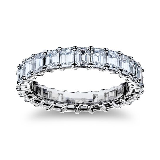 Platinum 3.25ct Emerald Cut Eternity Band image number 0