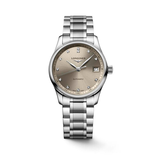 Master 34 mm automatique en acier inoxydable et diamants