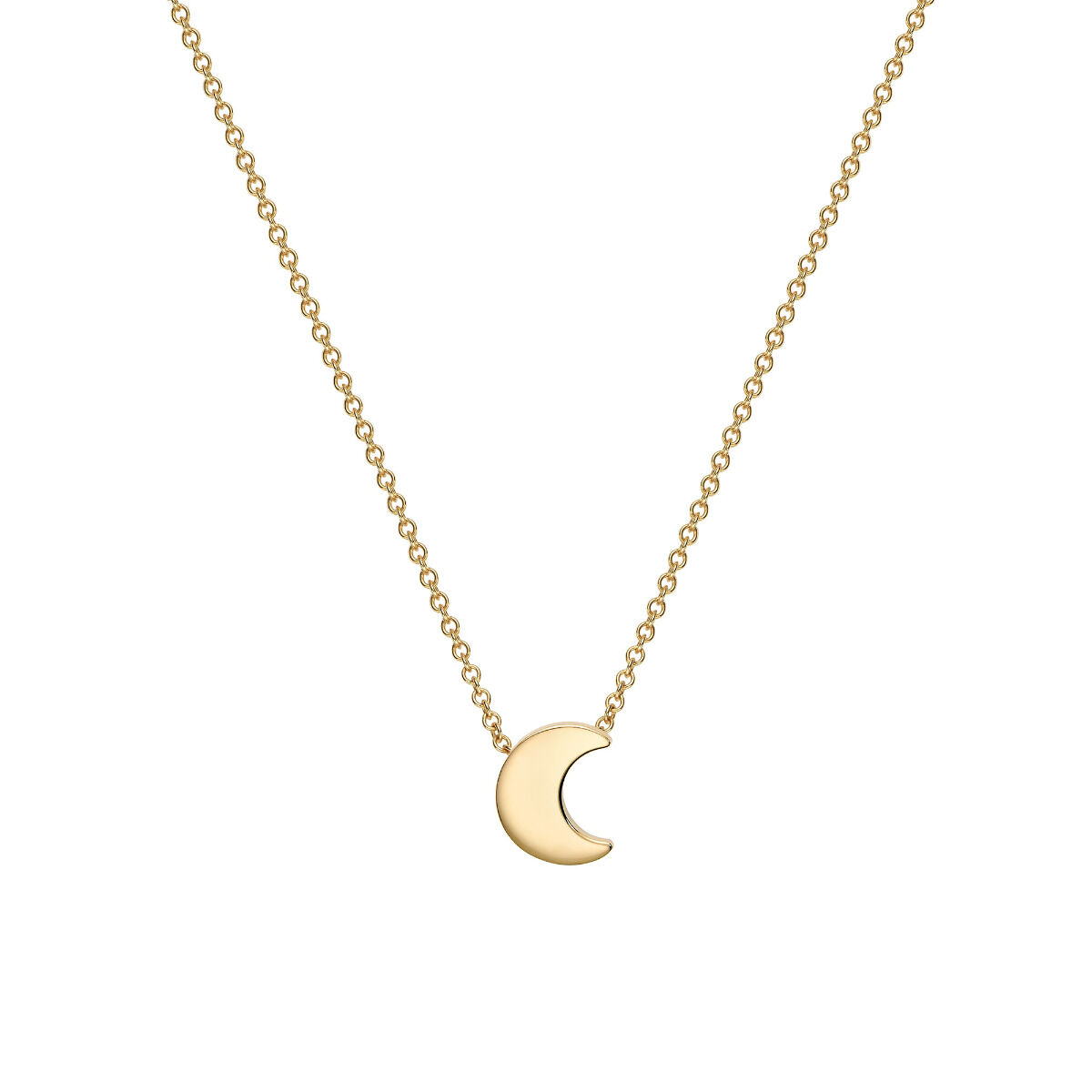 White gold crescent moon pendant on sale