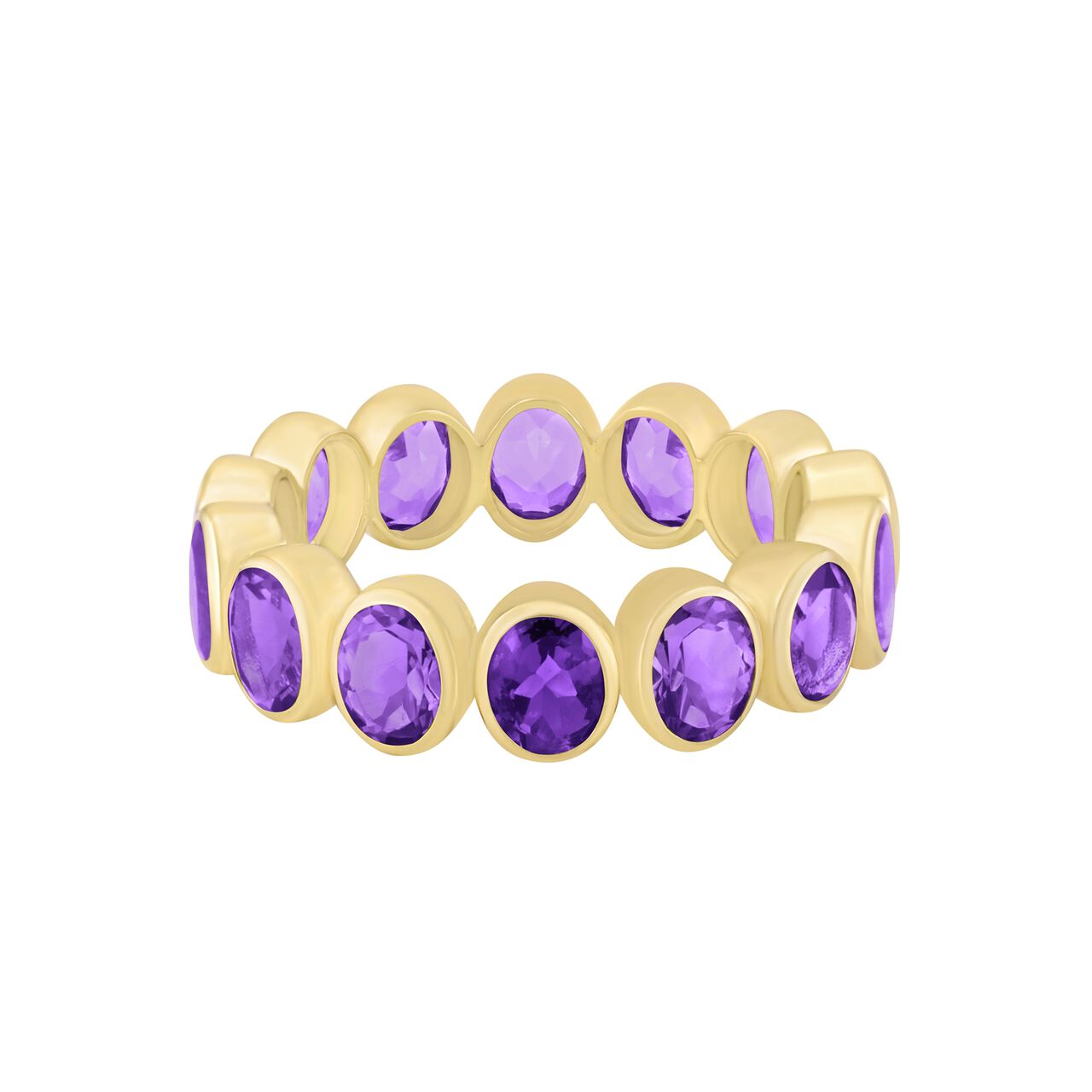Oval Amethyst Bezel Eternity Ring image number 0